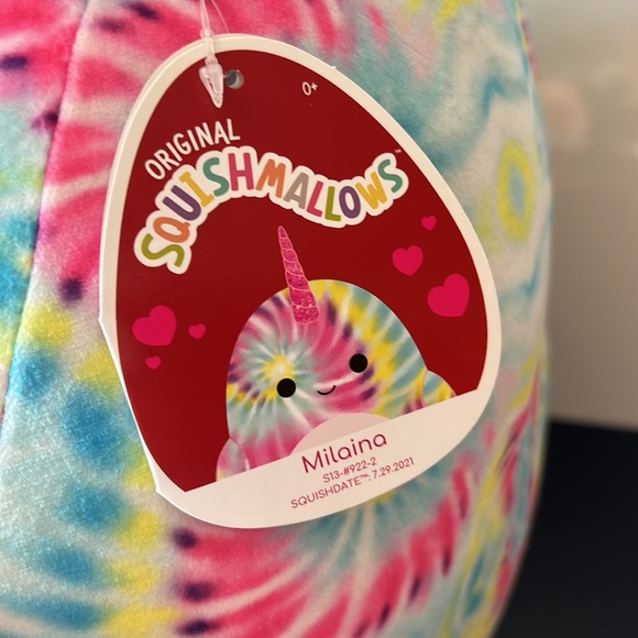 SQUISHMALLOW KellyToys - 16" - Milaina The Tied-Dyed Narwhal - Picture 4 of 9